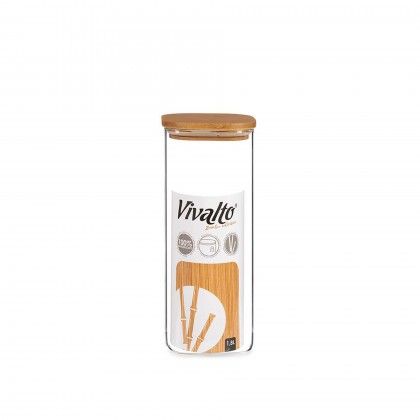Frasco Herm�tico Vivalto Com Tampa Bambu 1800ml 10X10X25.3CM