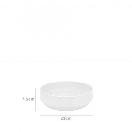 Saladeira Porcelana Perla Branca 23X7.5cm