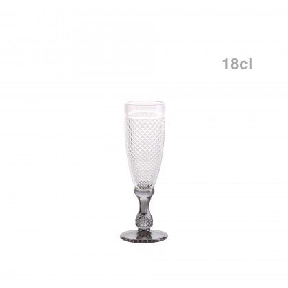 Copo Flute Picotado com P Preto 18cl Pack 6