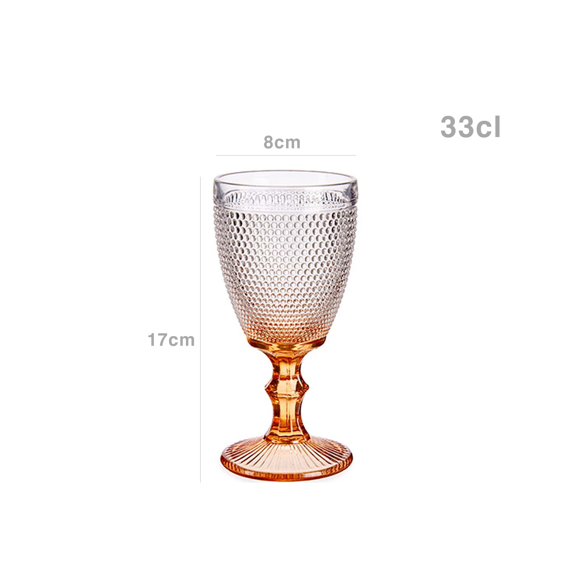 Copo Picotado Special com Pé Ambar 33cl 9X16.5cm Pack 6