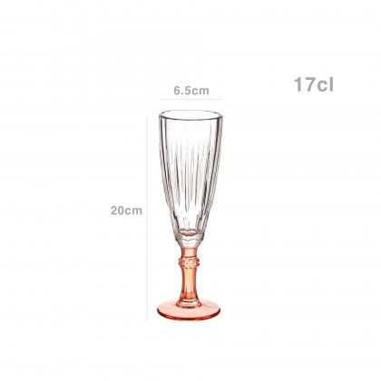 Copo Flute Picotado Exotic com P Salmao 17cl 6X20cm Pack 6