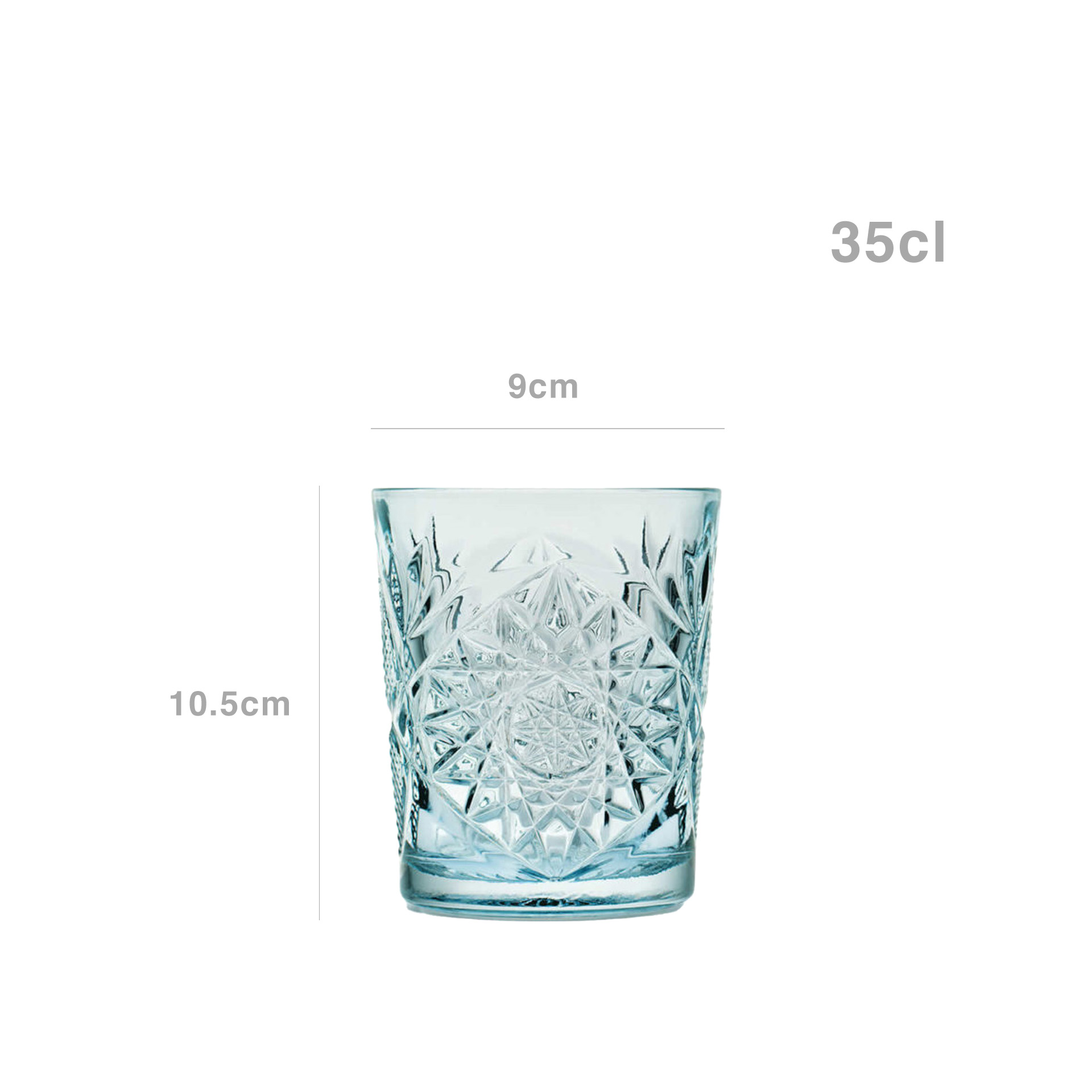 Copo sem Pé Hobstar Azul 35cl 9X10.5cm Pack 6