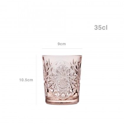 Copo sem P� Hobstar Rosa 35cl 9X10.5cm Pack 6