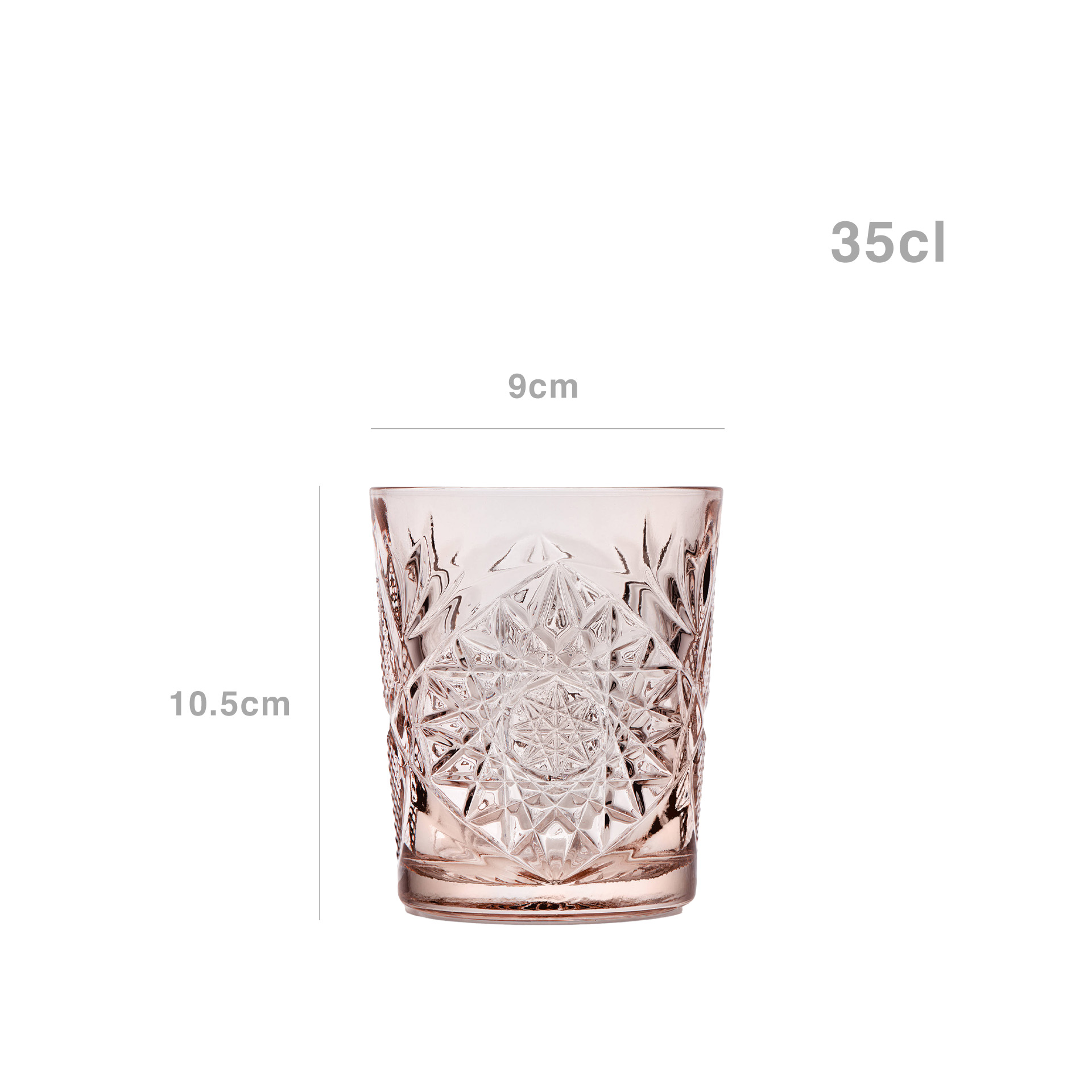 Copo sem Pé Hobstar Rosa 35cl 9X10.5cm Pack 6
