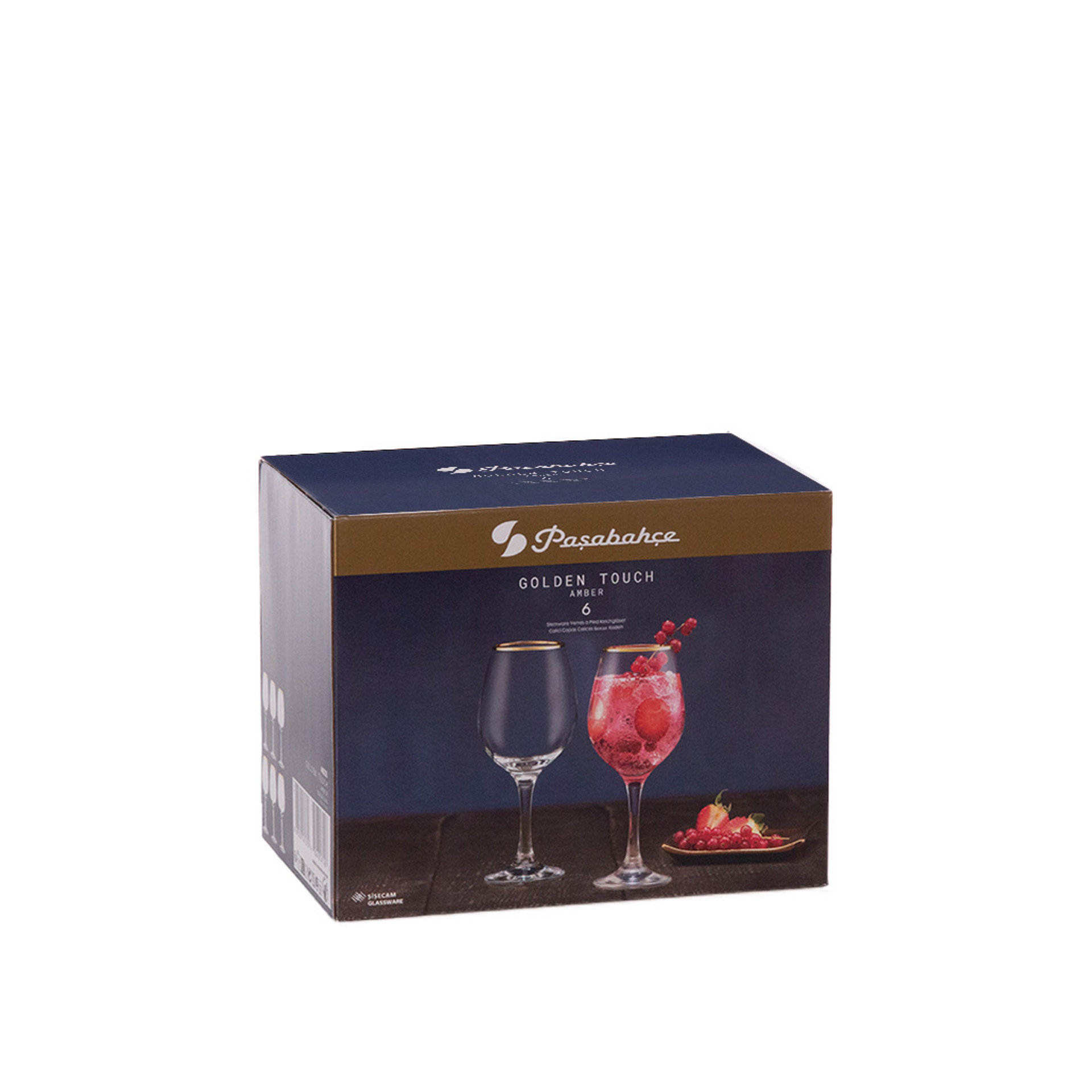 Copo com Pé Amber Golden Touch 29.5cl Pack 6