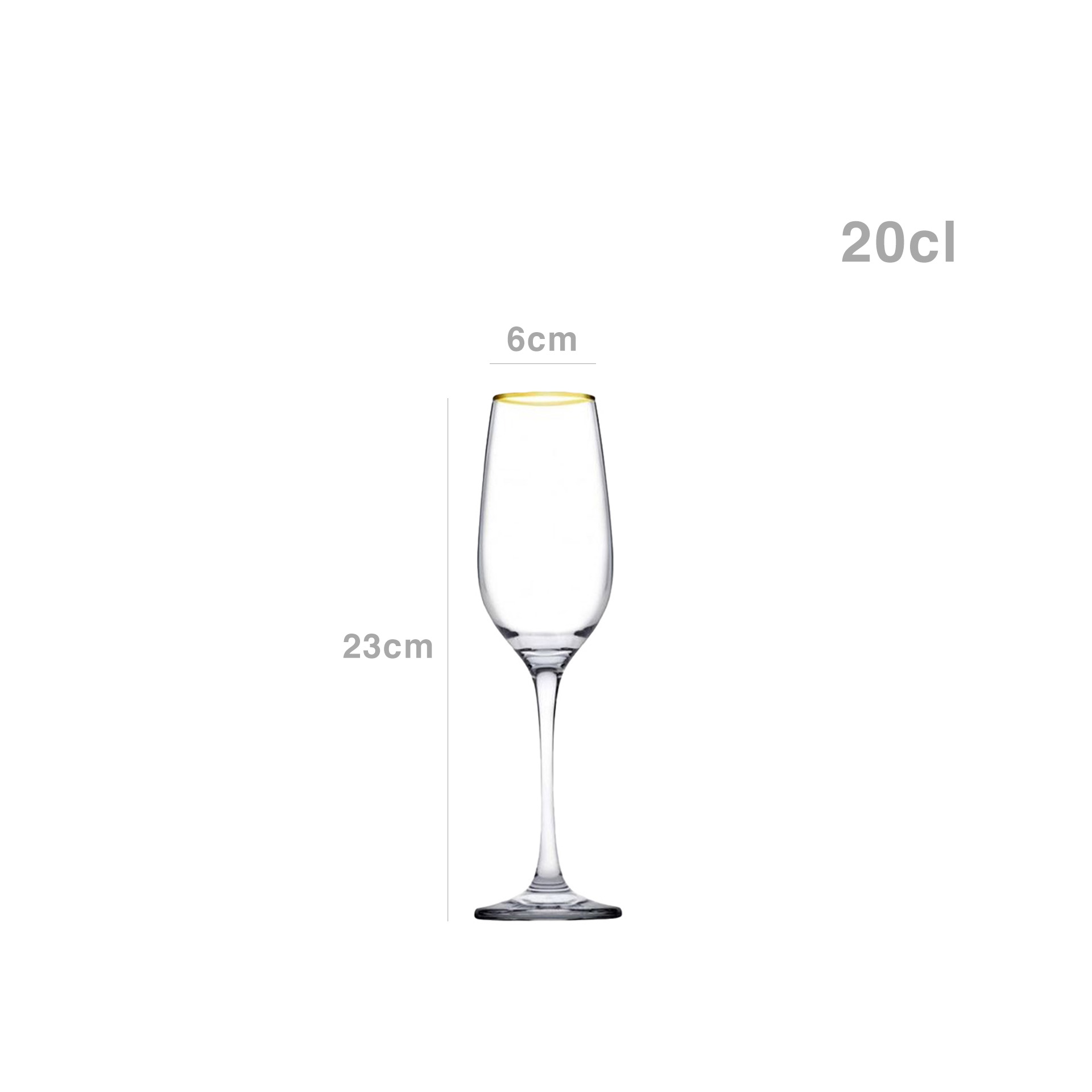 Copo Flute Amber Golden Touch 20cl Pack 6