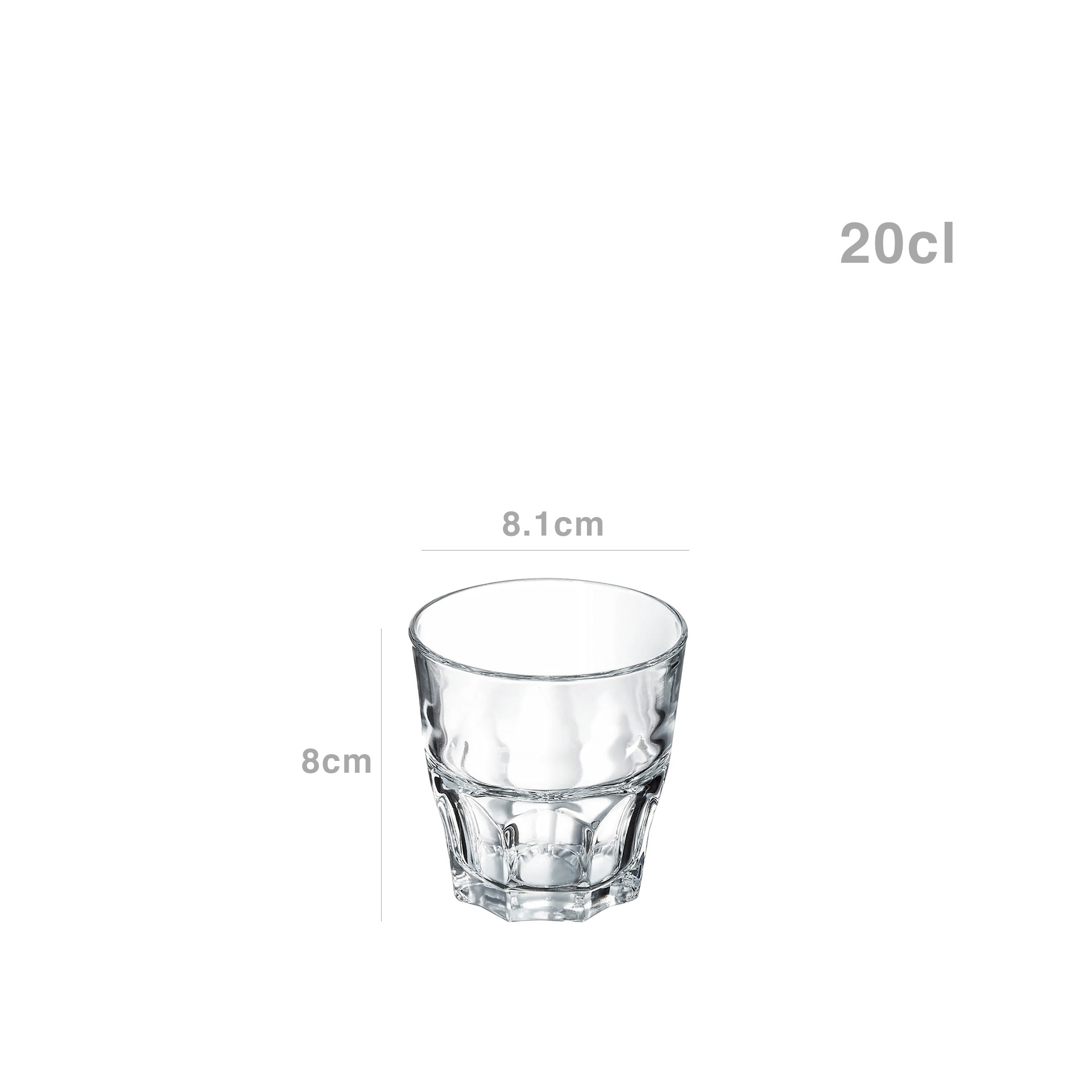 Copo sem Pé Granity Baixo 20cl Pack 6