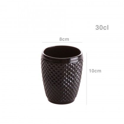 Copo Picotado sem P Preto 300ml 8X10cm Pack 6