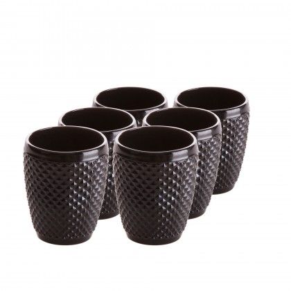 Copo Picotado sem P Preto 300ml 8X10cm Pack 6