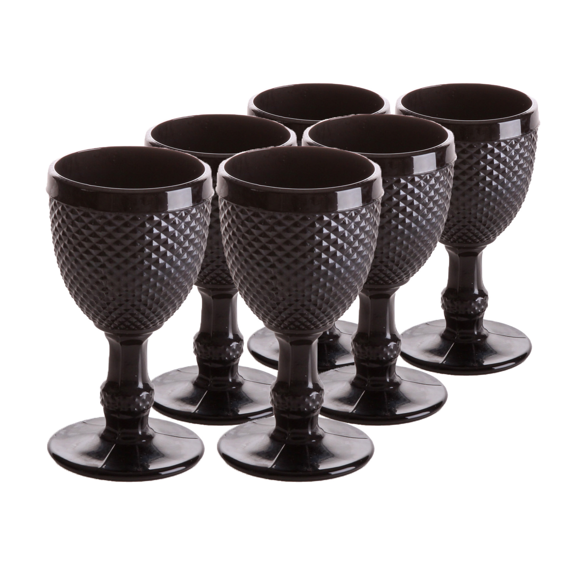 Copo Picotado com Pé Preto 290ml 9X16.5cm Pack 6