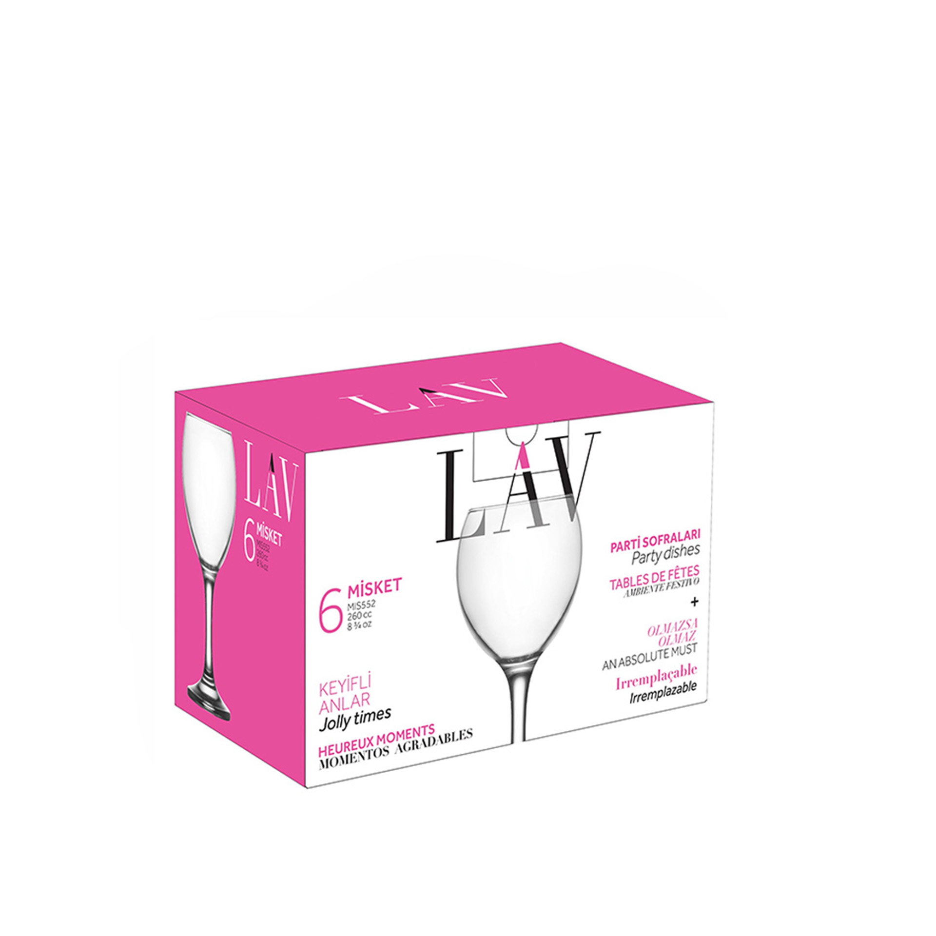 Copo com Pé Misket 26cl Pack 6