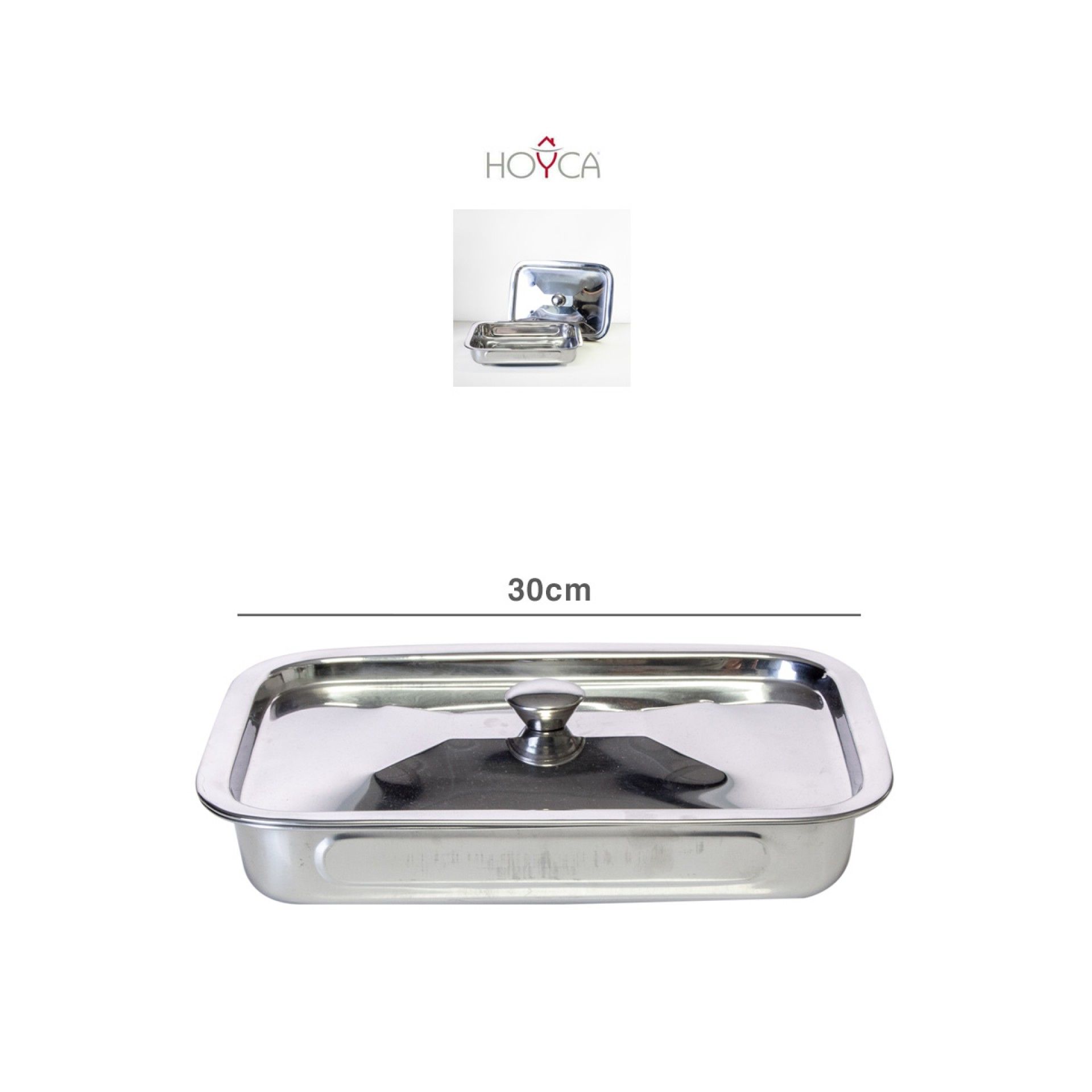 Assadeira Inox com Tampa 30cm