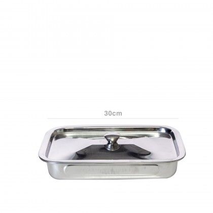 Assadeira Inox com Tampa 30cm