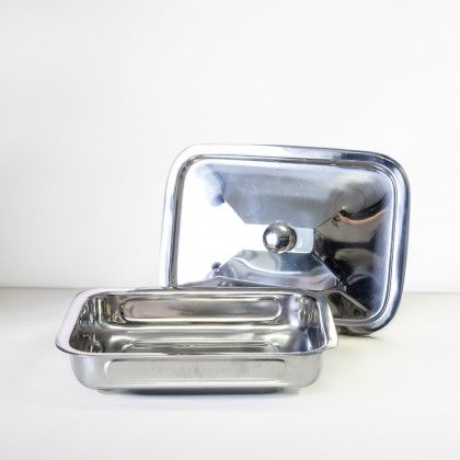 Assadeira Inox com Tampa 30cm
