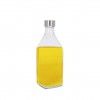 Garrafa Vidro Tampa Metal Quadrada 1000ml 9X26cm