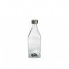 Garrafa Vidro Tampa Metal Quadrada 1000ml 9X26cm