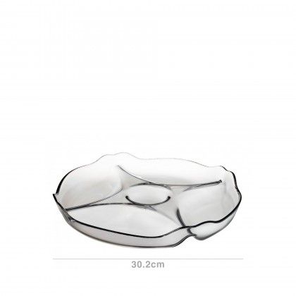 Prato Aperitivo Patisserie com 5 Divisrias 30.2cm