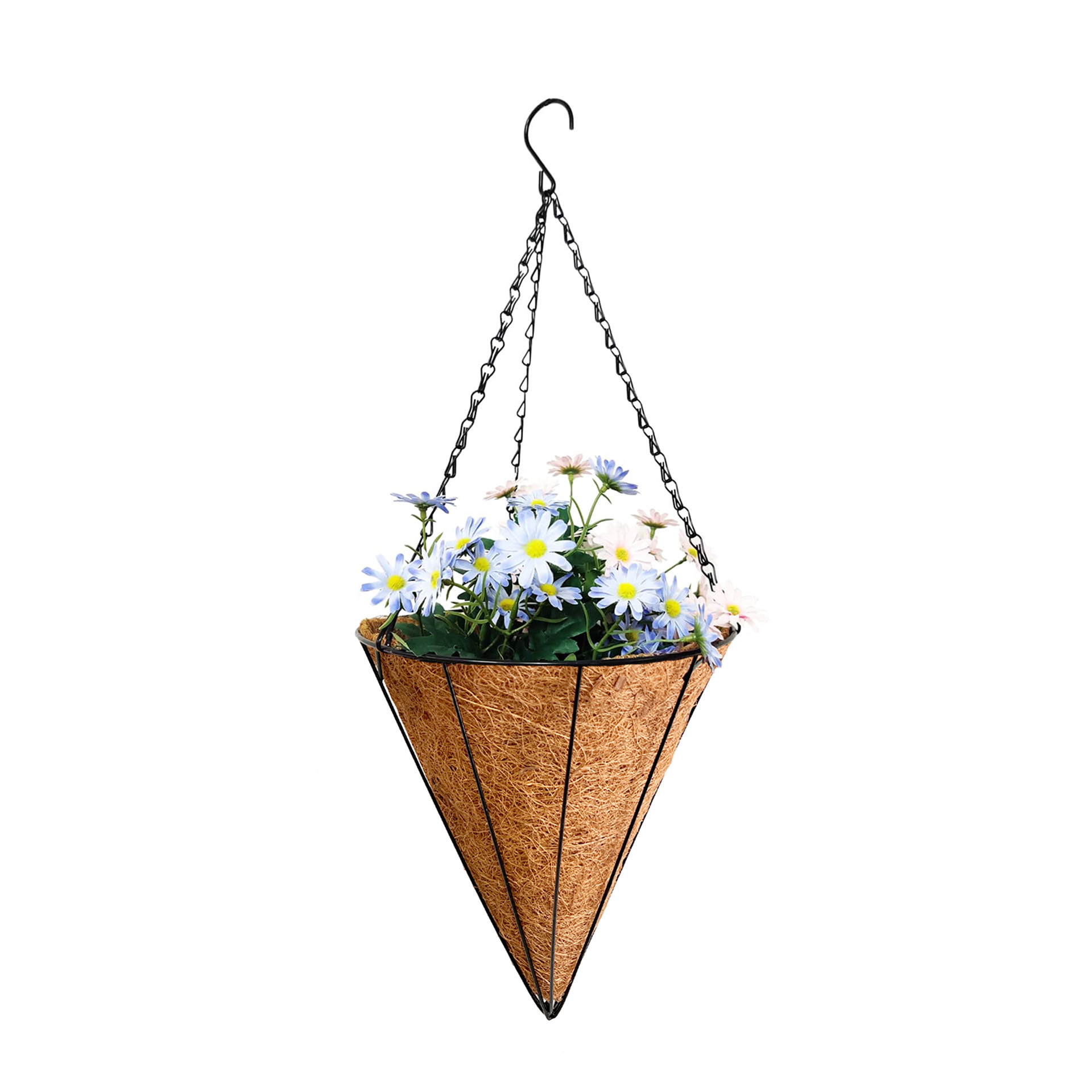 Floreira Fibra Coco Cónica com Suporte 25cm