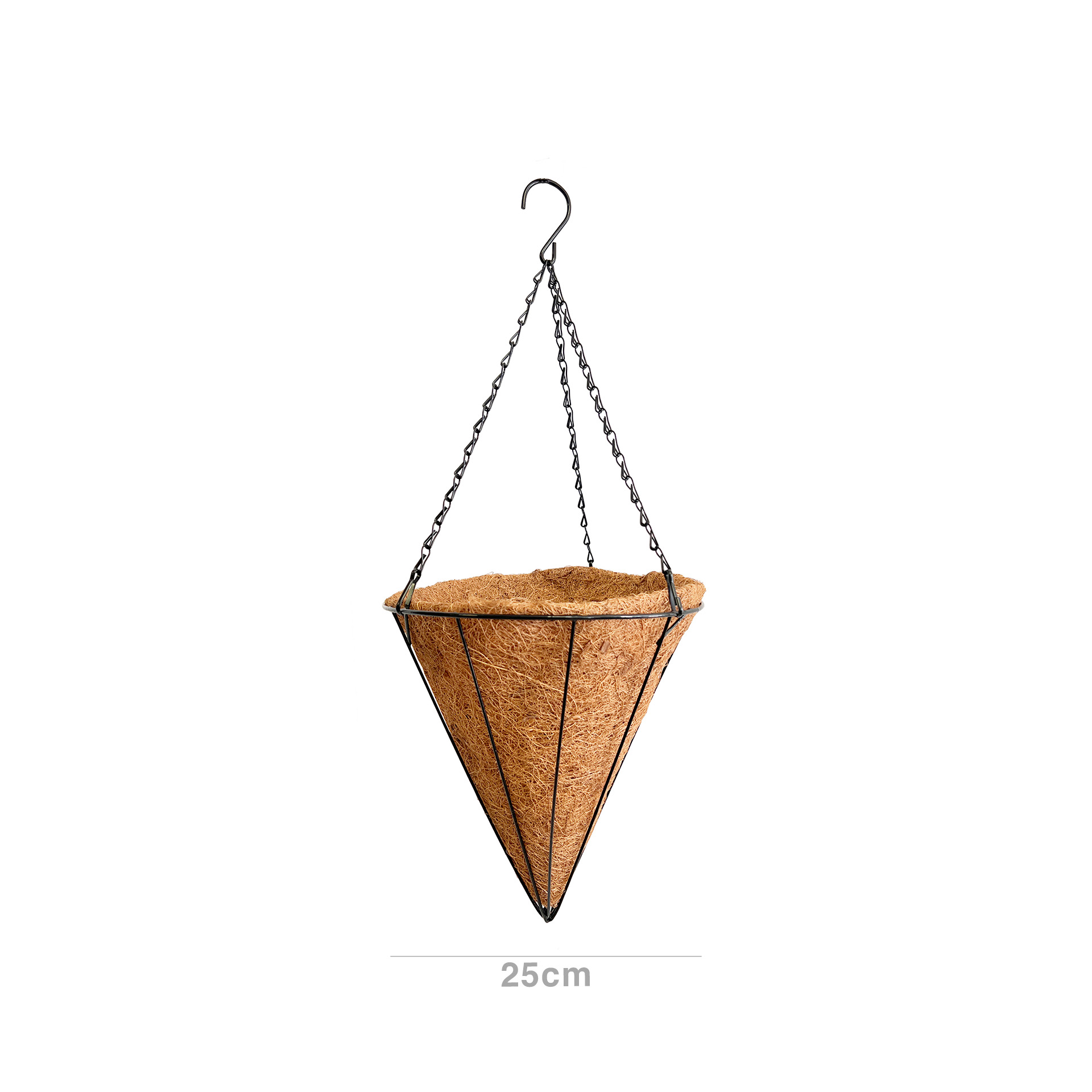Floreira Fibra Coco Cónica com Suporte 25cm