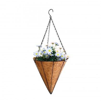 Floreira Fibra Coco Cnica com Suporte 25cm