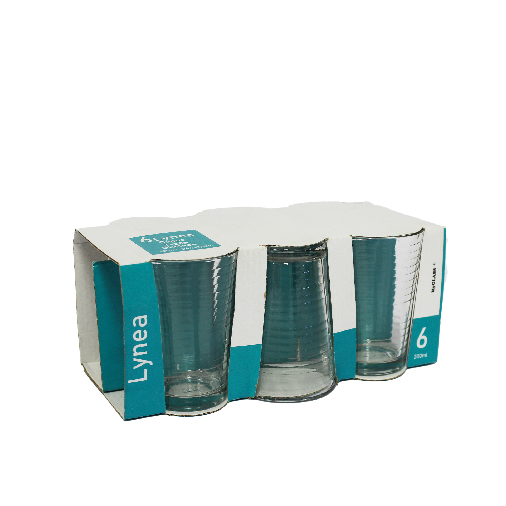 Copo Vidro Lynea sem Pé 200ml Pack 6