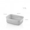 Cesto Multiusos Plstico 1100ml 18.5X13.5X6.5cm
