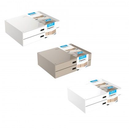 Caixa Organizadora 2 Gavetas Elegant A4