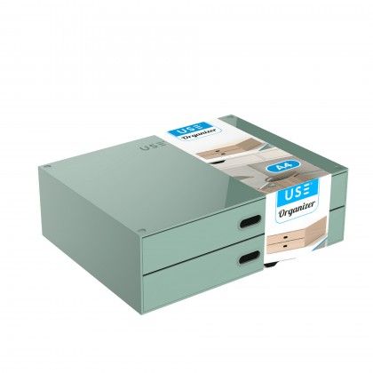 Caixa Organizadora 2 Gavetas Pastel A4 Caixa Organizadora 2 Gavetas Pastel A4