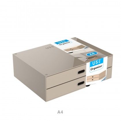 Caixa Organizadora 2 Gavetas Elegant A4
