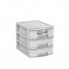 Caixa Organizadora Bamboo A4 3 Gavetas Cinzento Claro 35X26X28cm