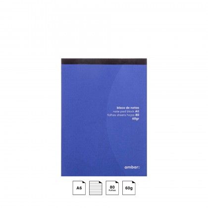 Bloco Notas Ambar A6 80 Folhas Pautado