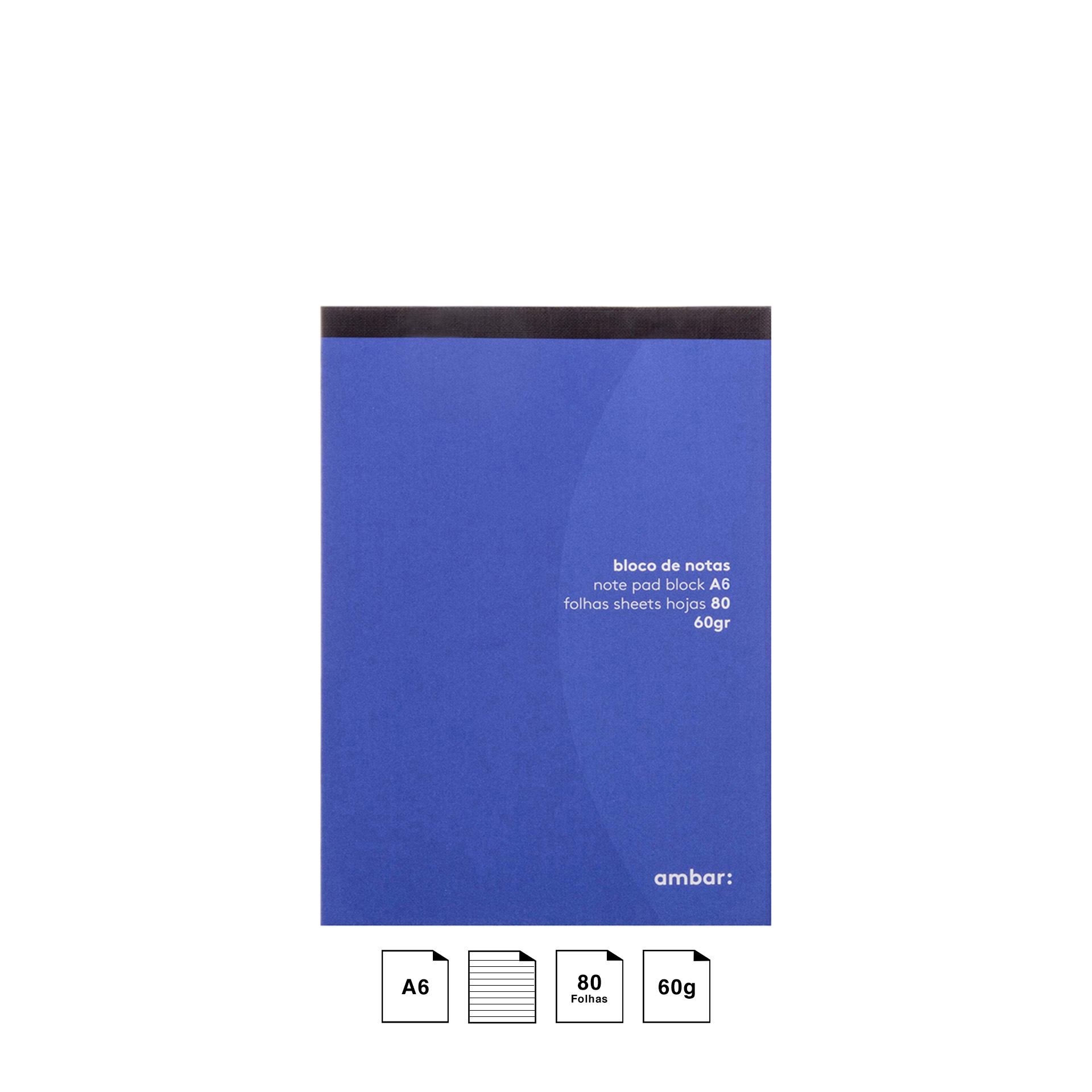 Bloco Notas Ambar A6 80 Folhas Pautado