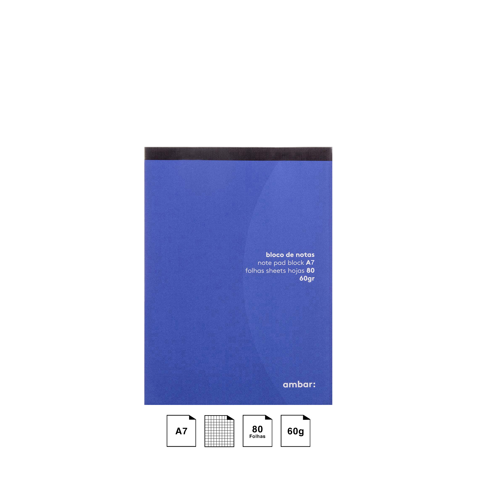 Bloco Notas Ambar A7 80 Folhas Quadriculado