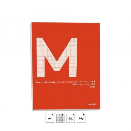 Bloco Papel Milimtrico Ambar School 90gr A3 50 Folhas