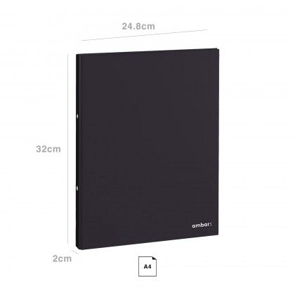 Pasta Dossier Ambar Ideas Liso A4 24.8X2X32cm Preto