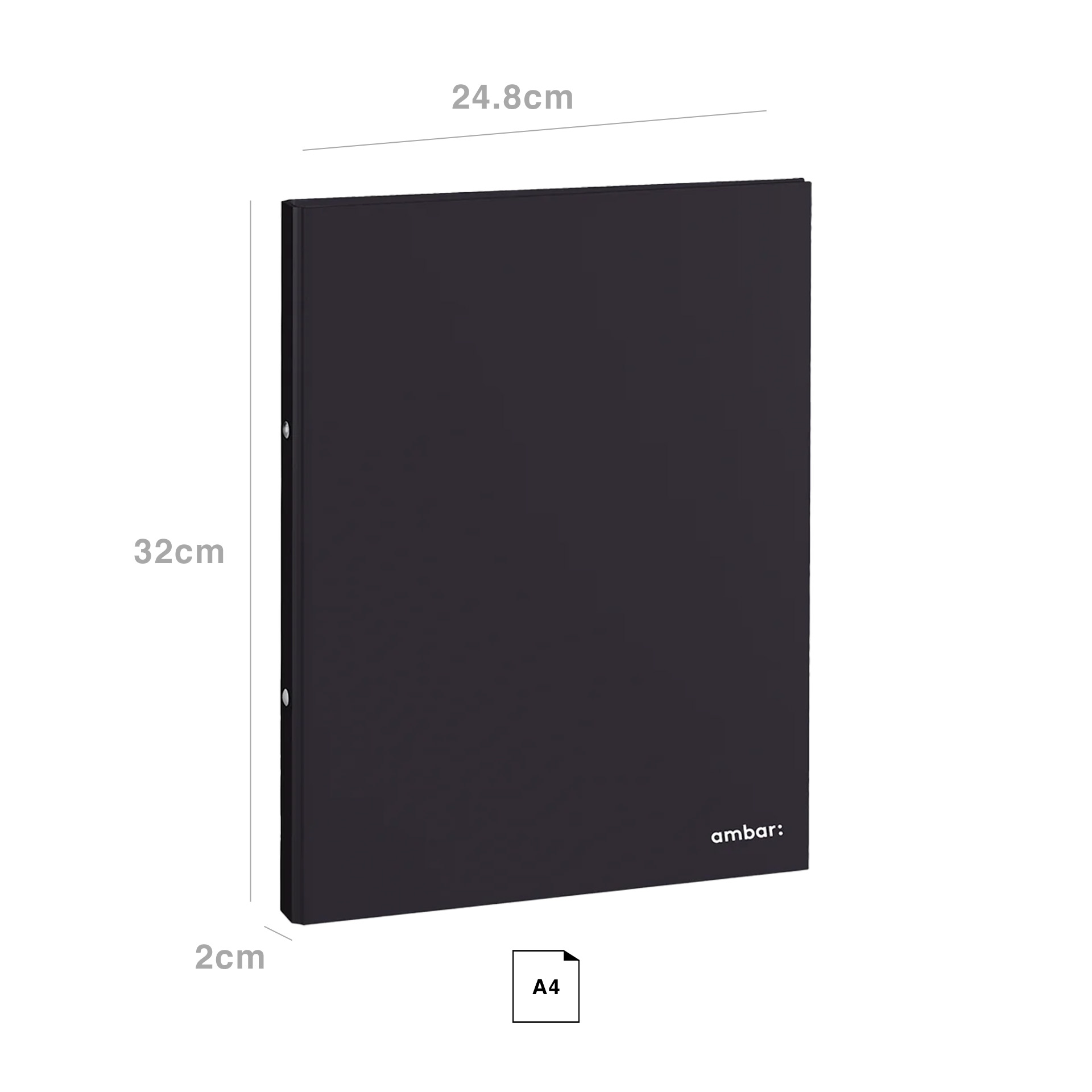 Pasta Dossier Ambar Ideas Liso A4 24.8X2X32cm Preto