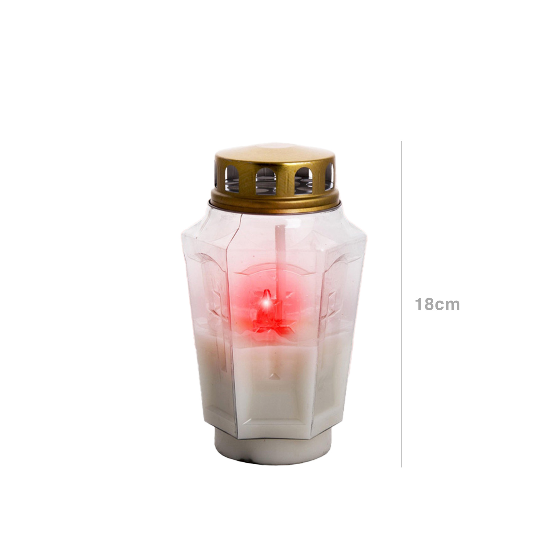Círio Elétrico Pirâmide Branco 300 Dias 18cm