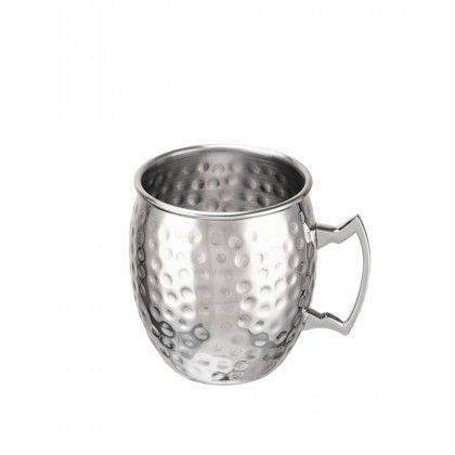 Caneca Cerveja Inox Martelado Redondo 550ml 9.5X10cm