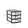 Caixa Organizadora Bianca A4 3 Gavetas Preto 35X26X28cm