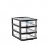 Caixa Organizadora Bianca A4 3 Gavetas Preto 35X26X28cm