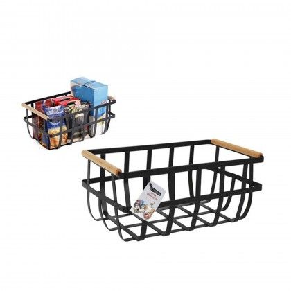 Cesto Metal Multiusos Preto 36X22X15.5cm
