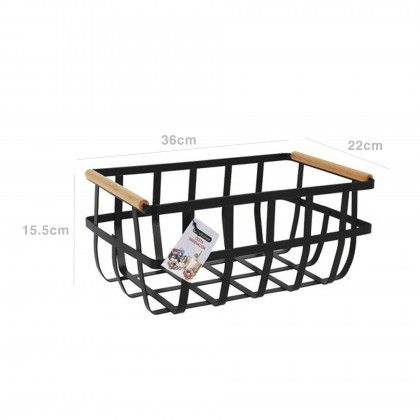Cesto Metal Multiusos Preto 36X22X15.5cm