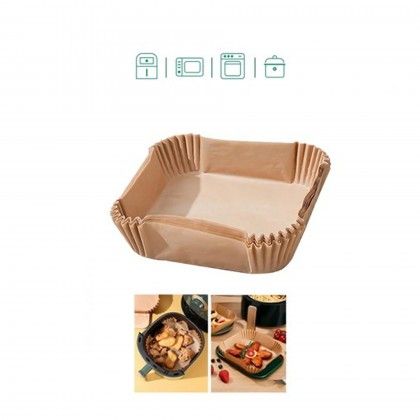 Forma Papel Airfryer Quadrado 5-7L 20-24X4.5cm Pack 20