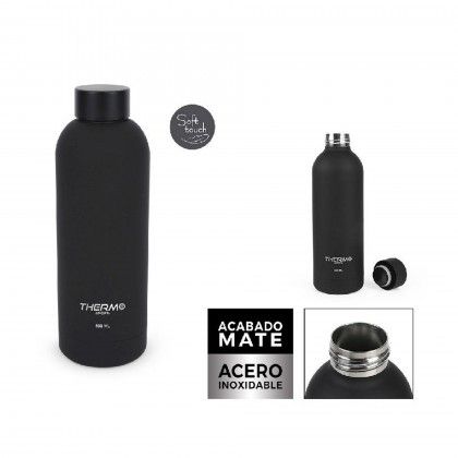Garrafa Termica Soft Touch Preto 500ml 7.4X22.8cm