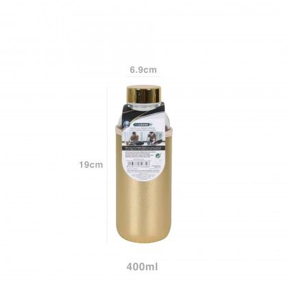 Garrafa gua Vidro com Capa Metalizada 400ml 6.9X19cm