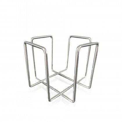 Suporte Guardanapos Metal Prateado 11.8X11.8X9.5cm