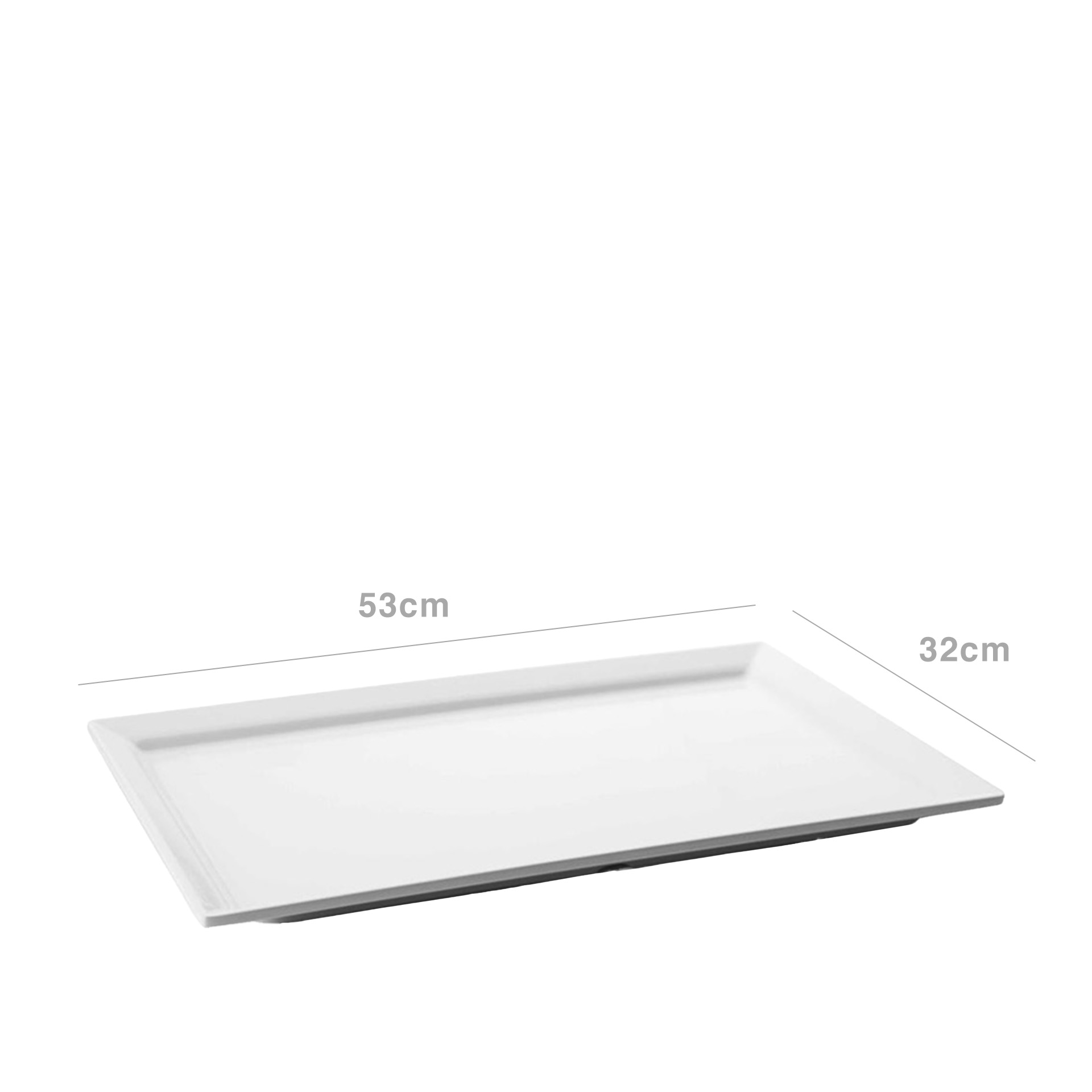 Bandeja Melamina Classic Branca 53X32cm