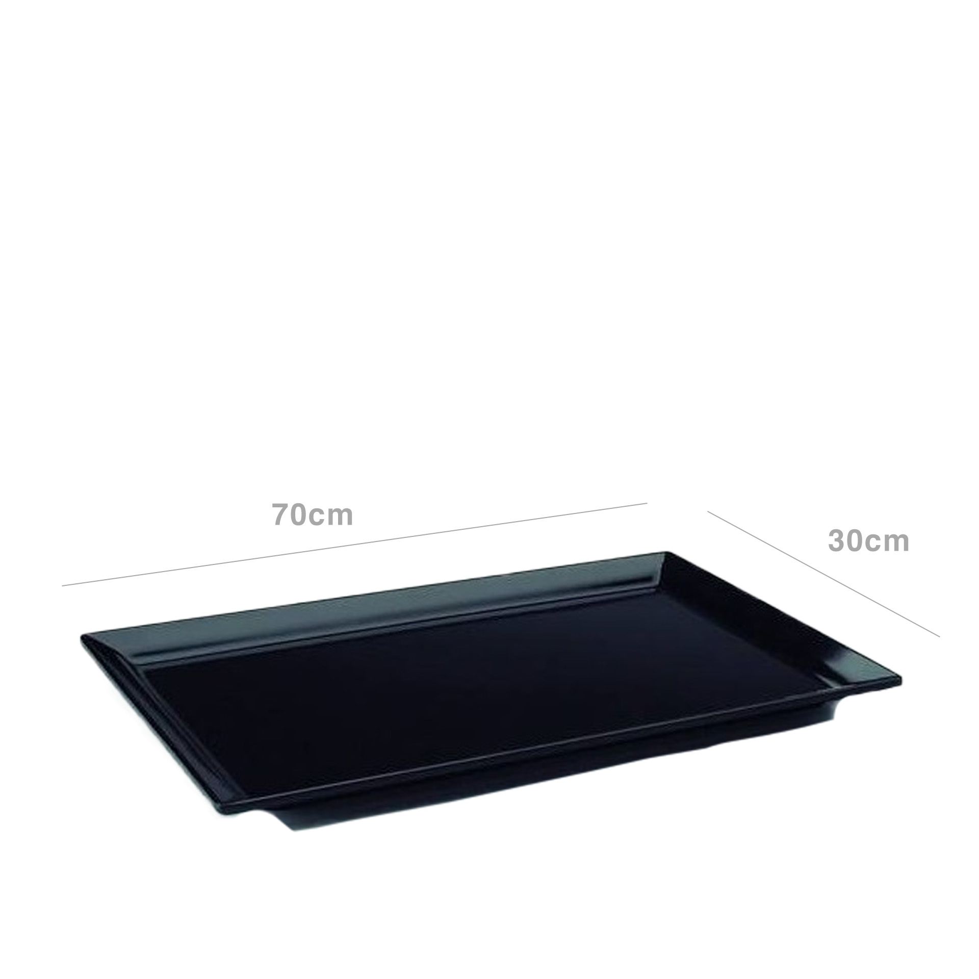 Bandeja Melamina Classic Preta 70X30cm