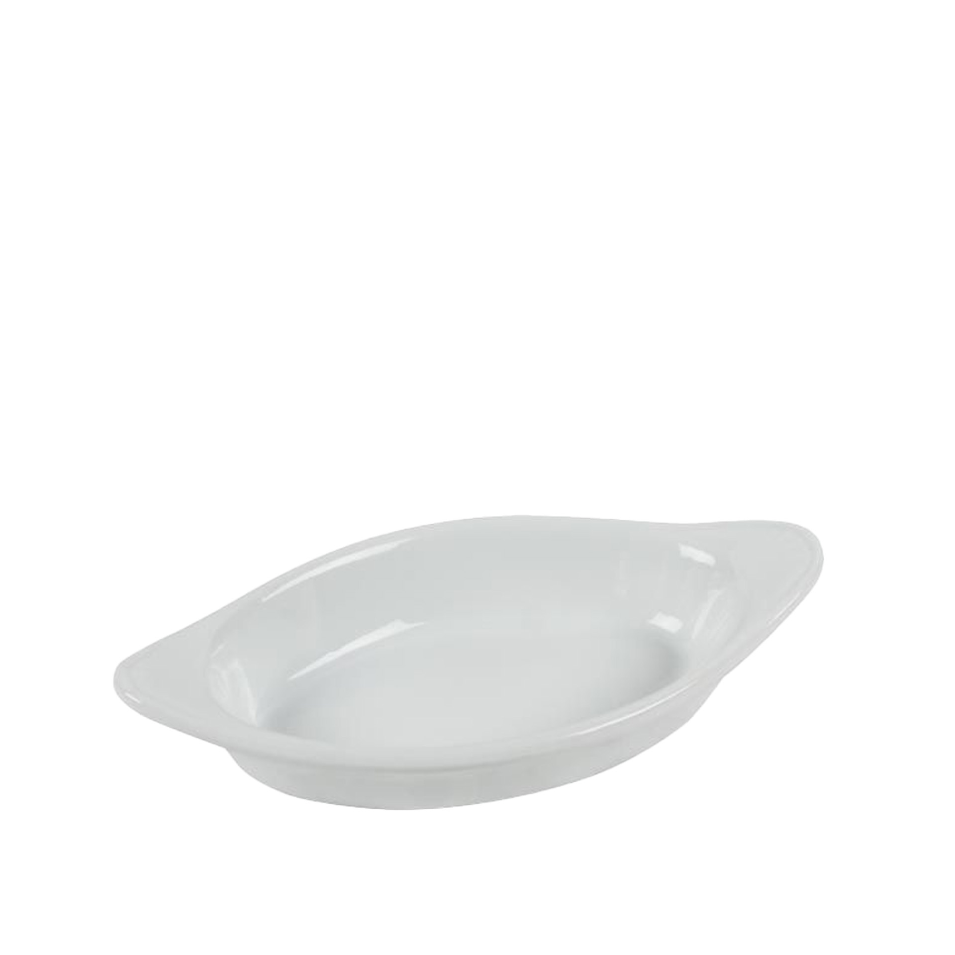Prato Porcelana Oval Branco 20X10X4cm