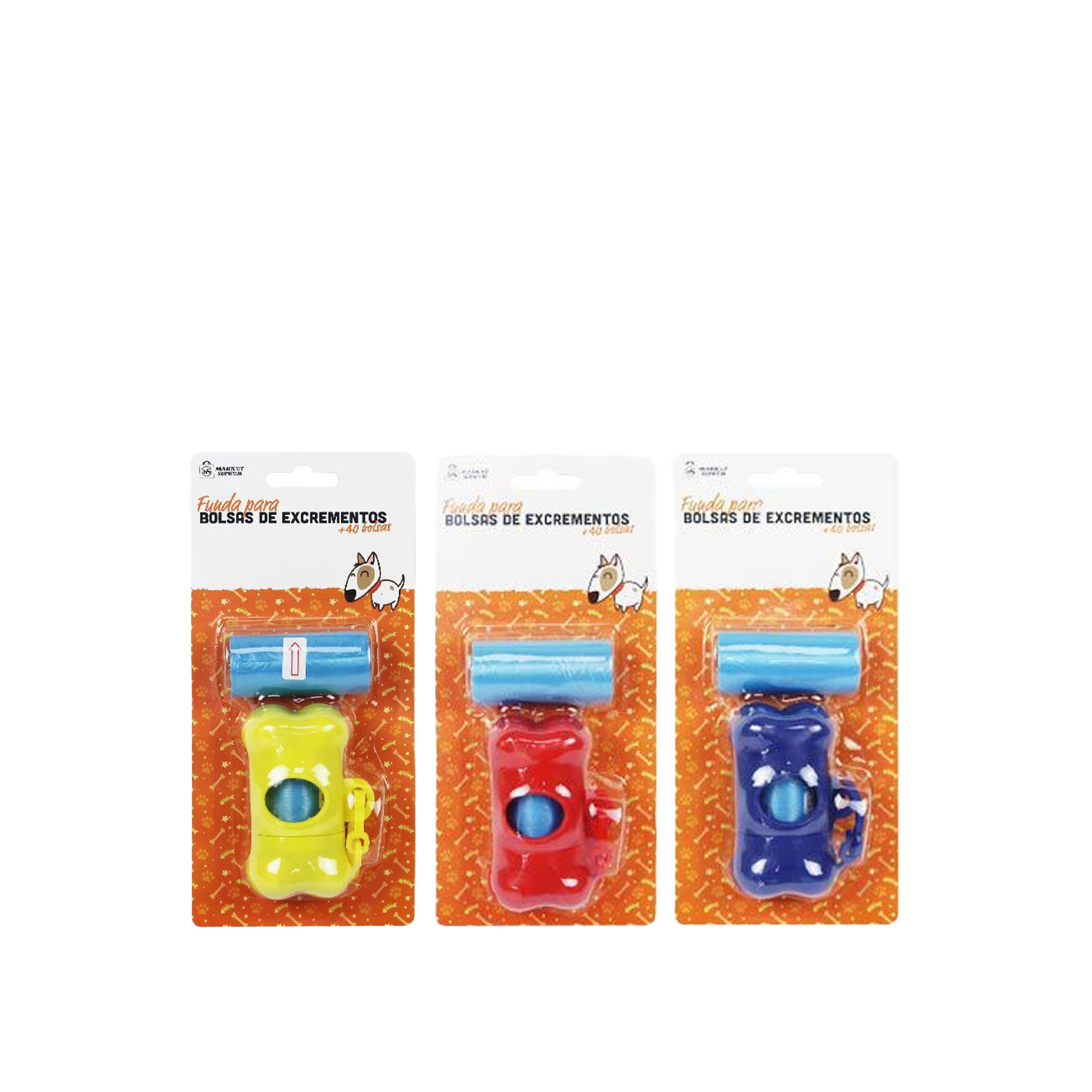 Dispensador com 2 Rolos 20 Sacos Excrementos